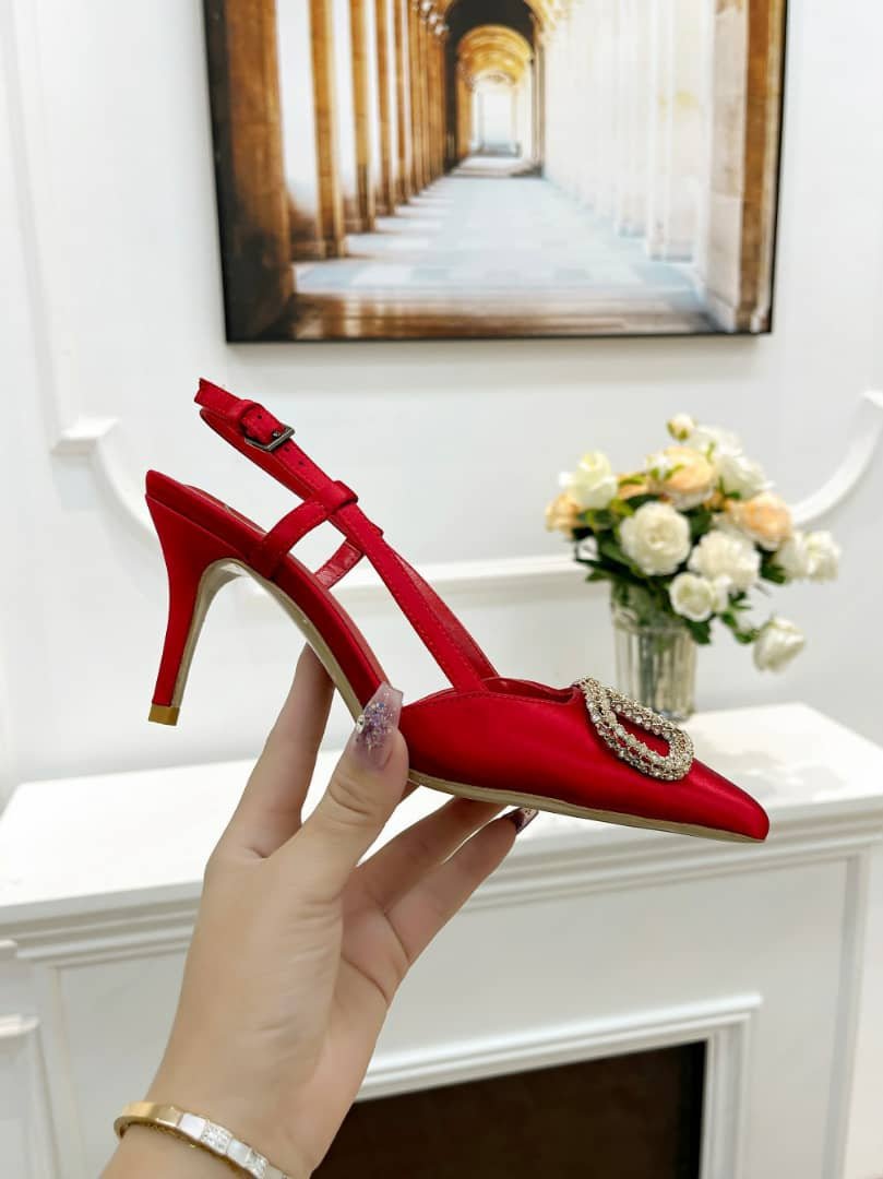 Va1e*ntin0 Garavani Vlogo Signature Patent Slingback Pump Red