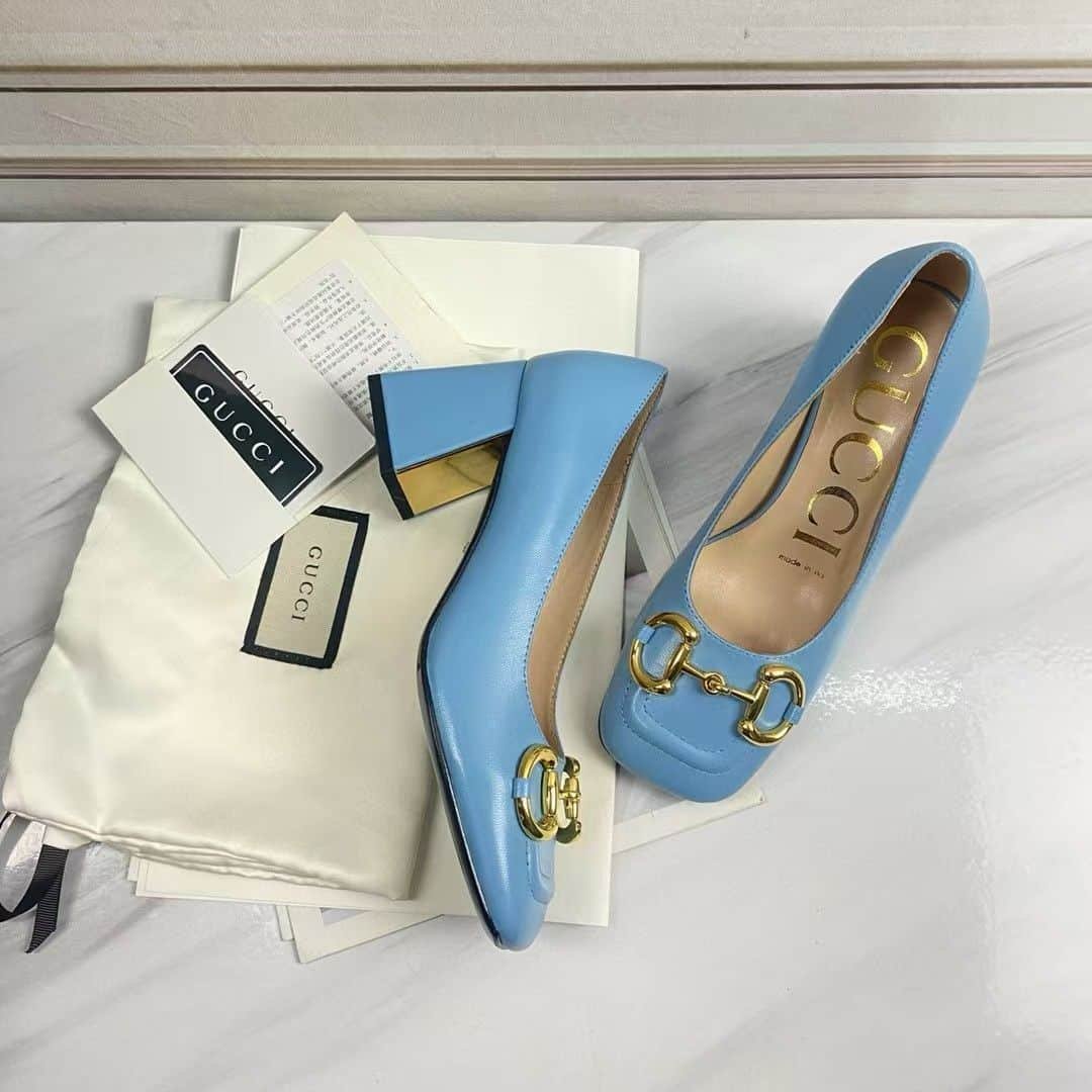 Gvc*1 Women’S Mid Heel Pump With Horsebit Blue