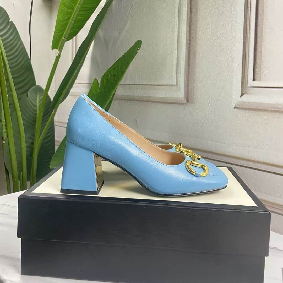 Gvc*1 Women’S Mid Heel Pump With Horsebit Blue