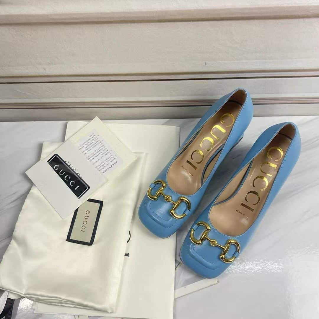 Gvc*1 Women’S Mid Heel Pump With Horsebit Blue