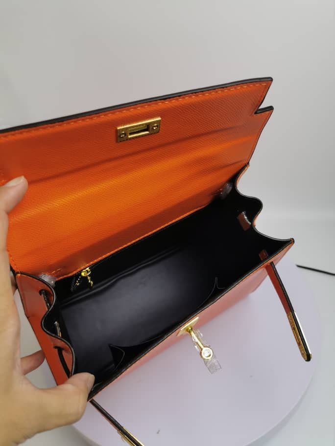 H**me5 Kelly Orange Sellier Rouge Epsom Gold Hardware 25Cm