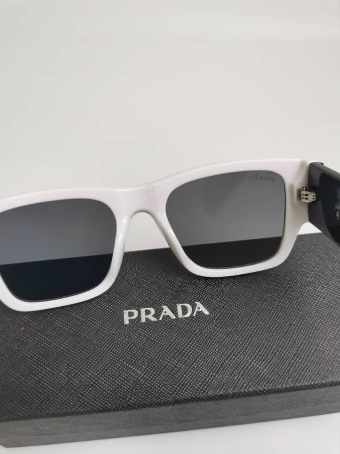 Pra*a Rectangle Sunglasses Black And White