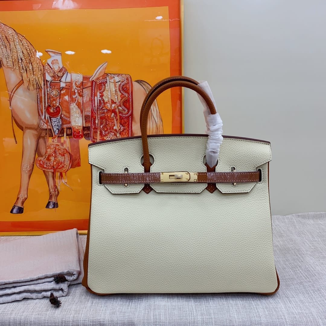 H**me5 Birkin 30 Togo Brushed Leather Gold Hardware Beige Brown 30Cm