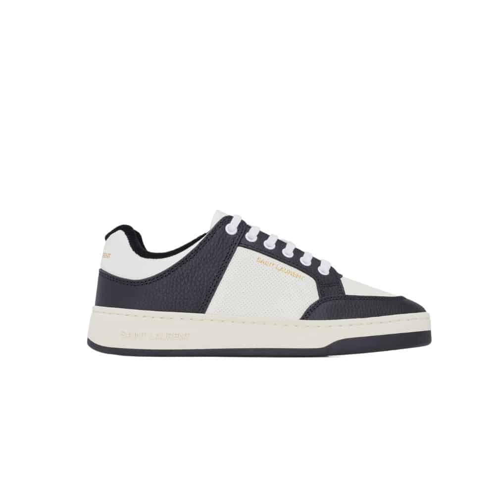 Sa1nt Lau*nt Perforated Leather Sneaker Black And White