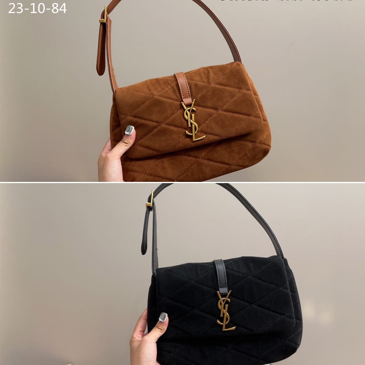 Sa1nt Lau*nt Le 5 À 7 Hobo Bag Brown 27Cm