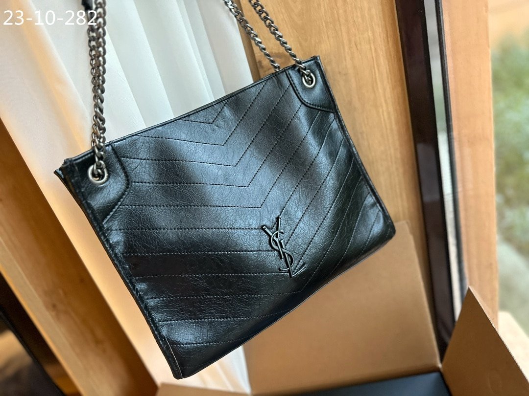 Sa1nt Lau*nt Medium Niki Shopping Bag Black 33Cm
