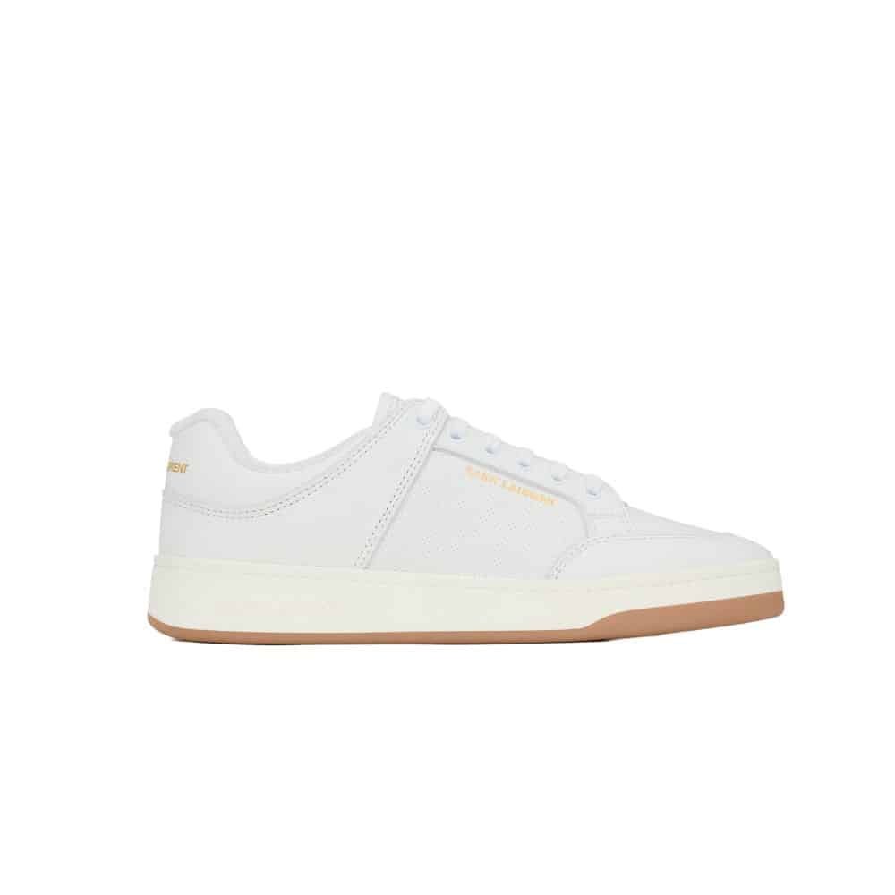Sa1nt Lau*nt Perforated Leather Sneaker White