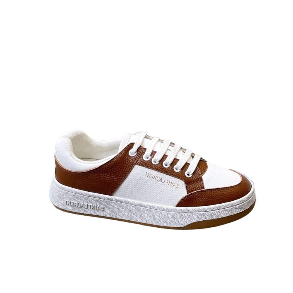 Sa1nt Lau*nt Perforated Leather Sneaker Brown