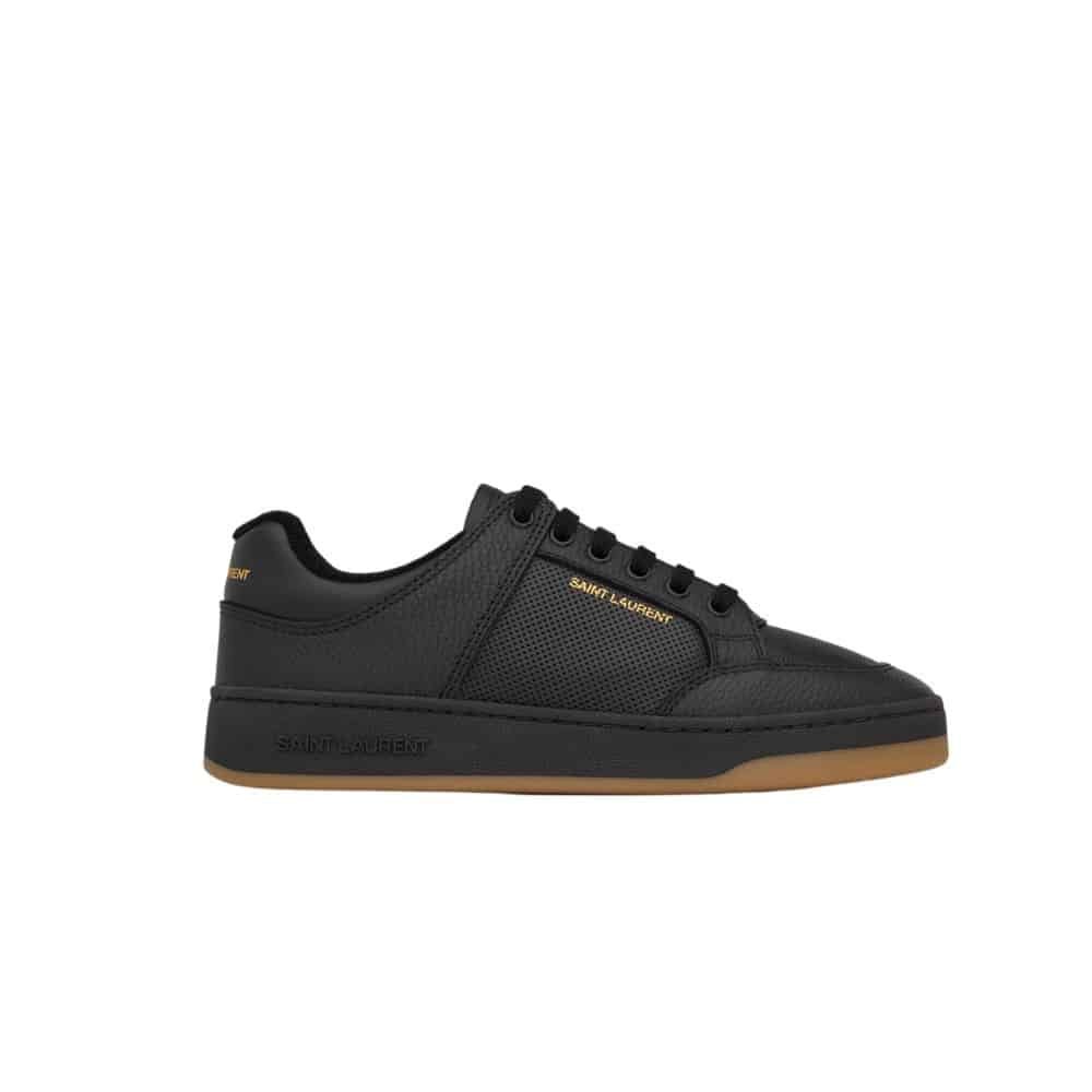Sa1nt Lau*nt Perforated Leather Sneaker Black