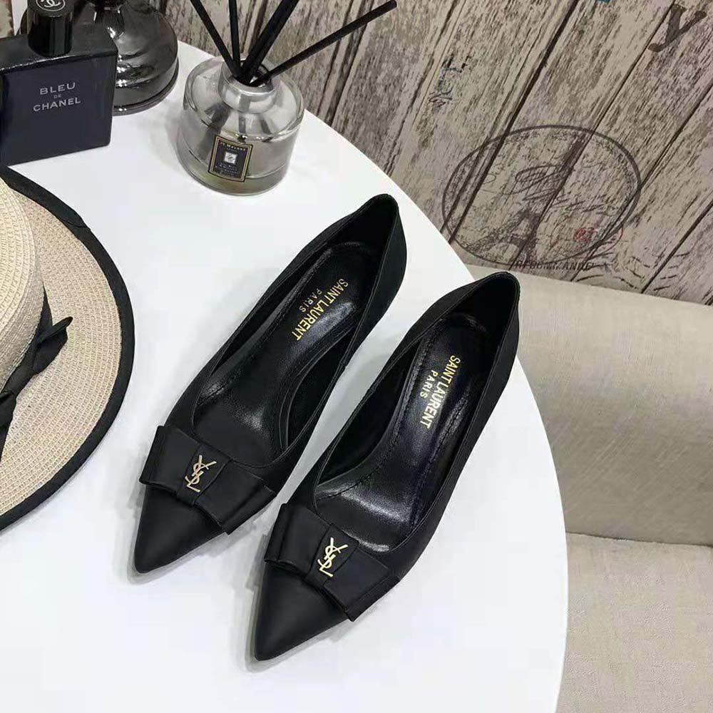 Sa1nt Lau*nt Women’s Anais Bow Pumps In Black