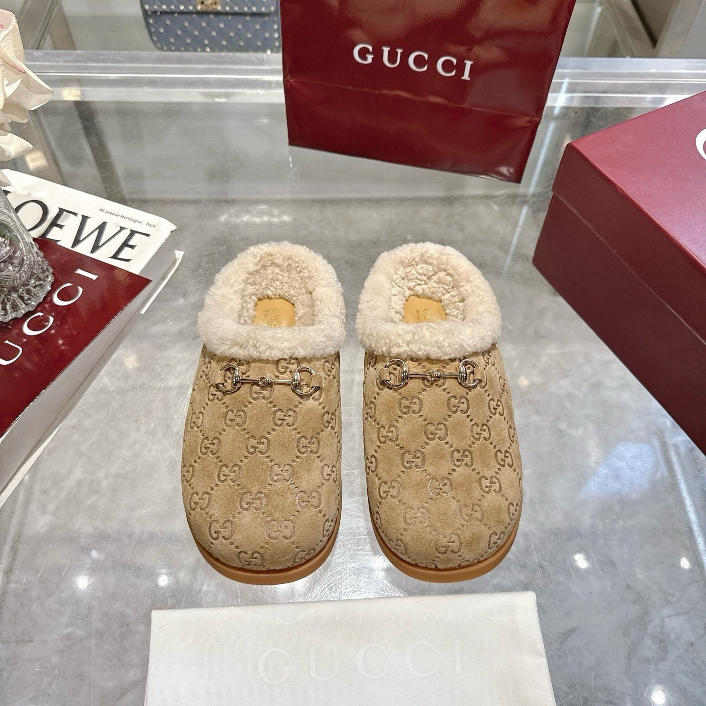 Gvc*1 Women Mule With Horsebit Beige Gg 836057 Aae27 9556