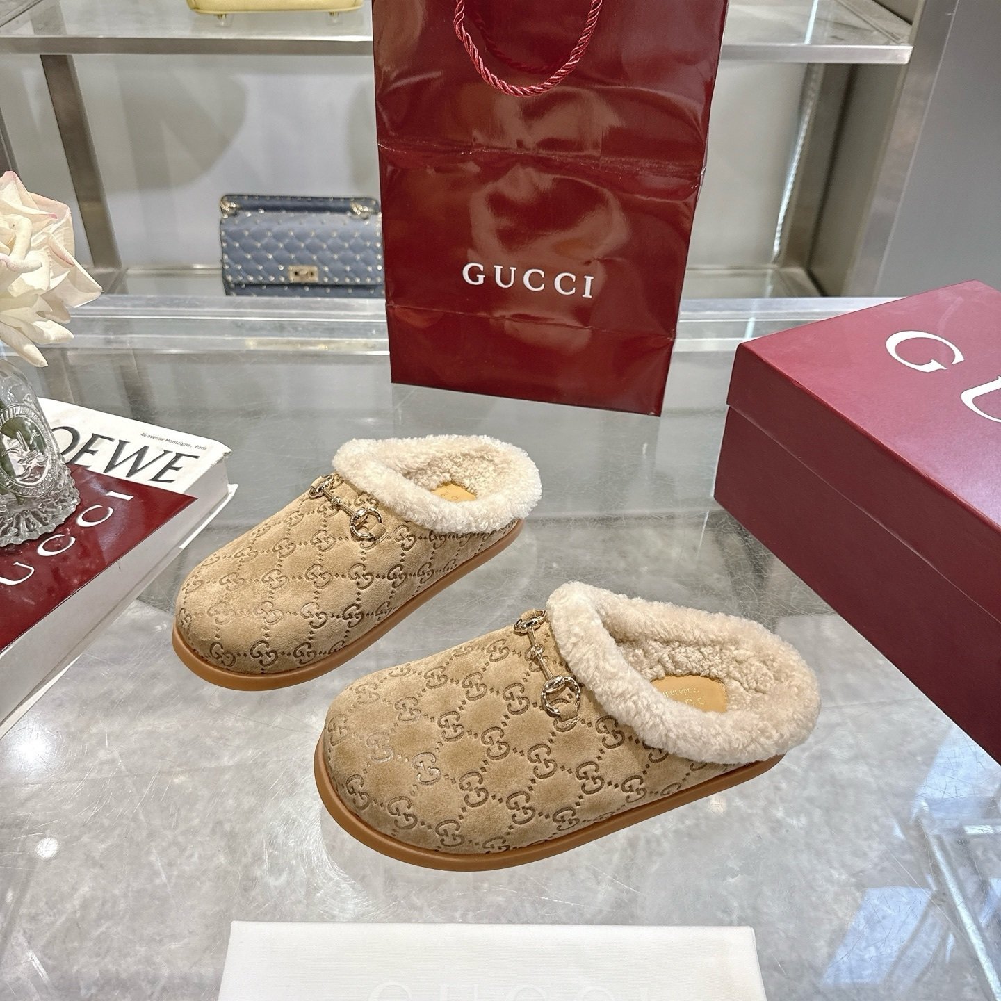 Gvc*1 Women Mule With Horsebit Beige Gg 836057 Aae27 9556