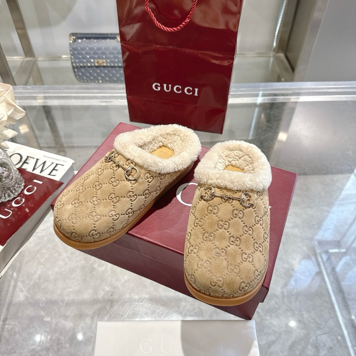 Gvc*1 Women Mule With Horsebit Beige Gg 836057 Aae27 9556