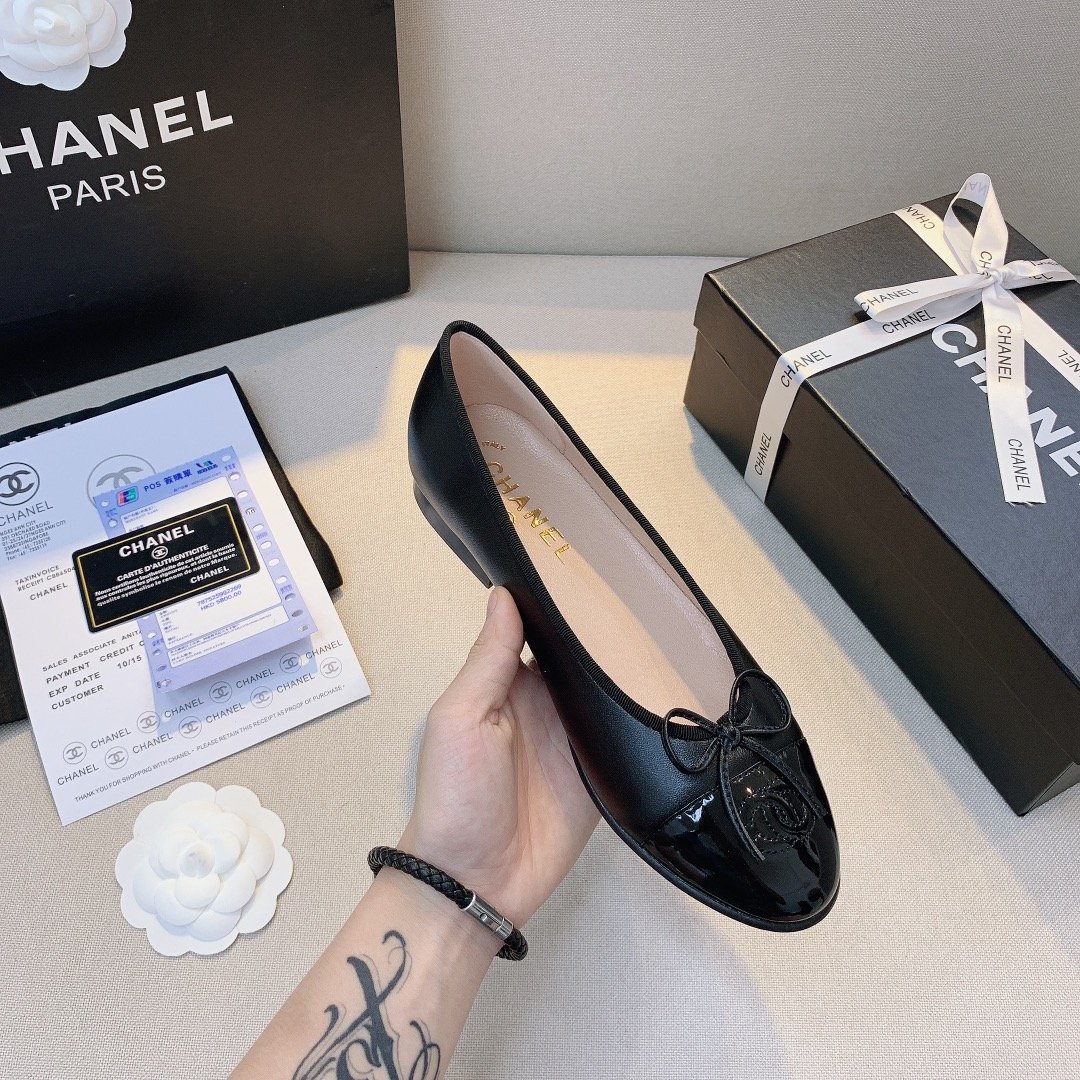 Ch**el Ballet Flats Black G02819 Y01552 94305