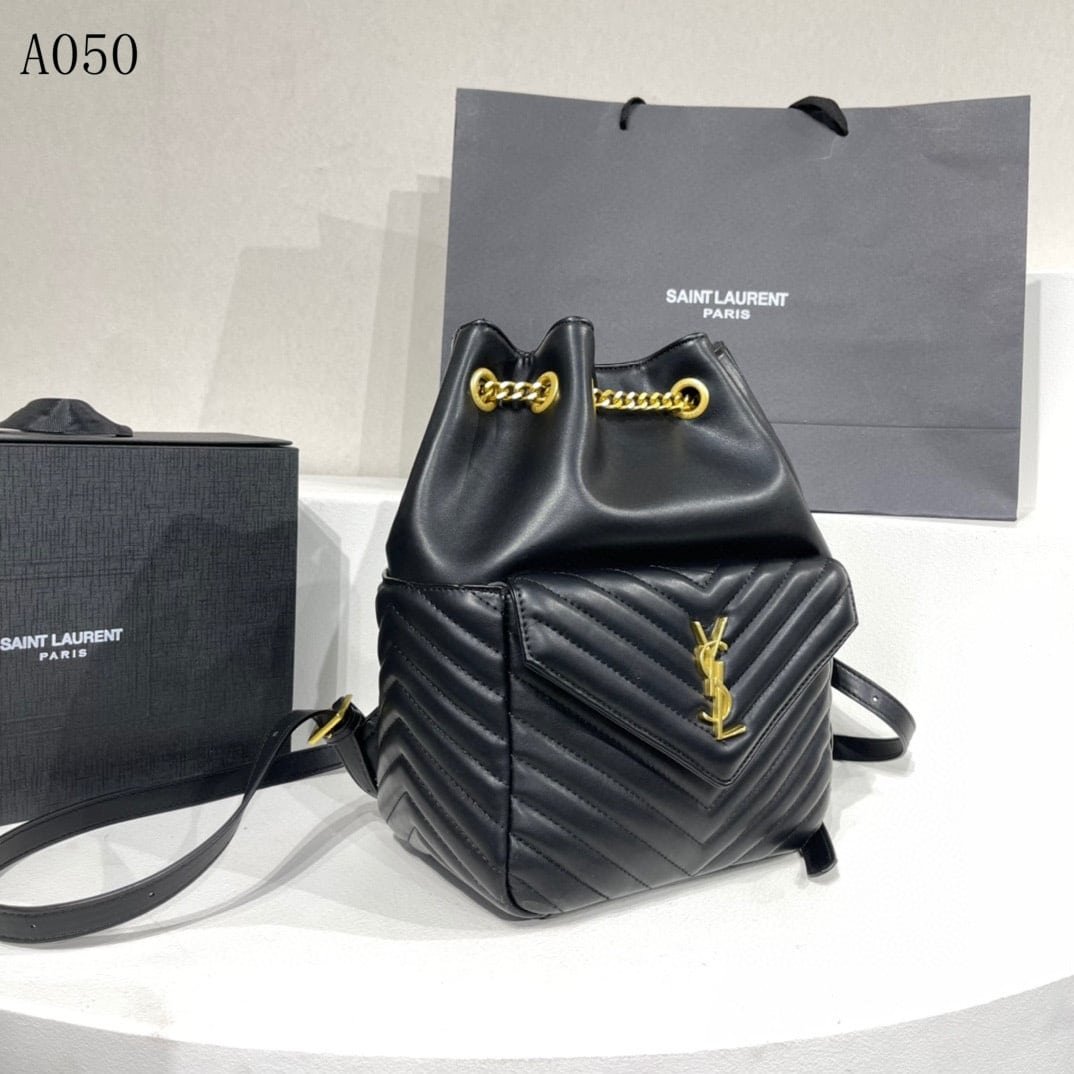 Sa1nt Lau*nt Joe Backpack In Black Gold 29Cm 6726091El071000