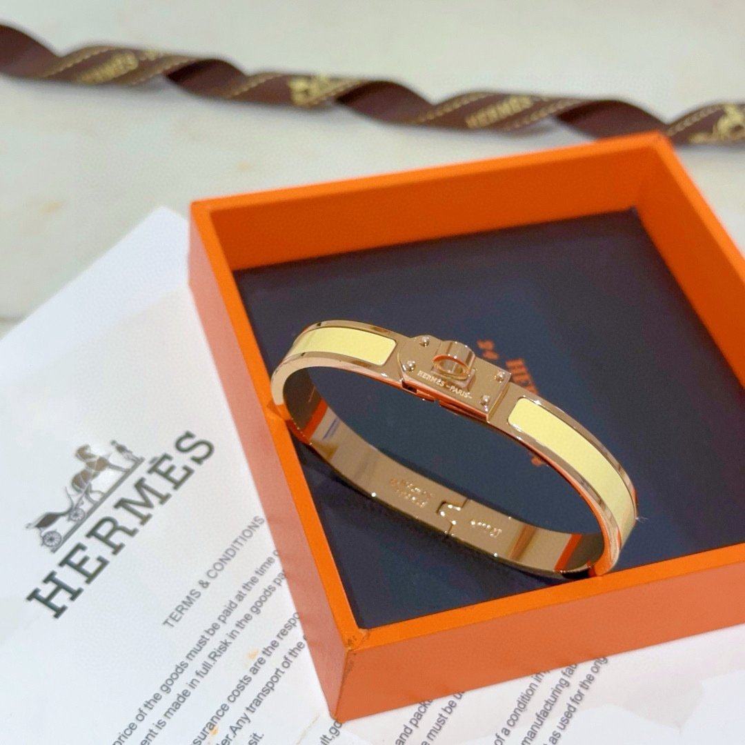 H**me5 Mini Clic Kelly Bracelet Yellow And Rose Gold H200004Fo68Gm