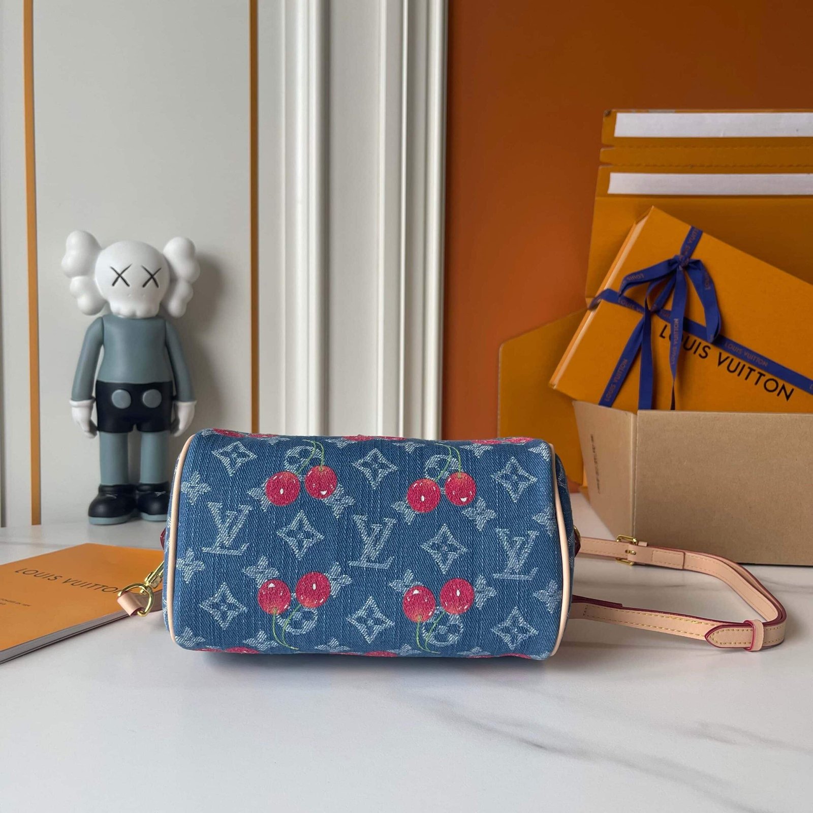 L0vis Vvtt0n X Takashi Murakami Speedy Bandoulière 20 Monogram Denim Blue 20Cm