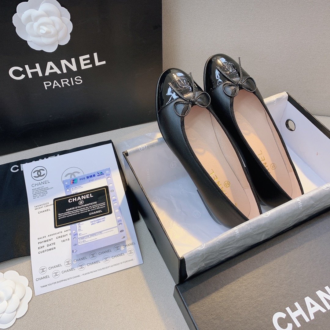 Ch**el Ballet Flats Black G02819 Y01552 94305