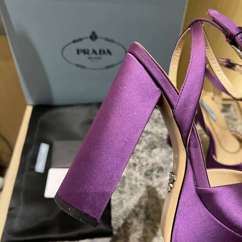 Pra*a High Heeled Satin Sandals Violet 1Xp48B 049 F0030 F 135
