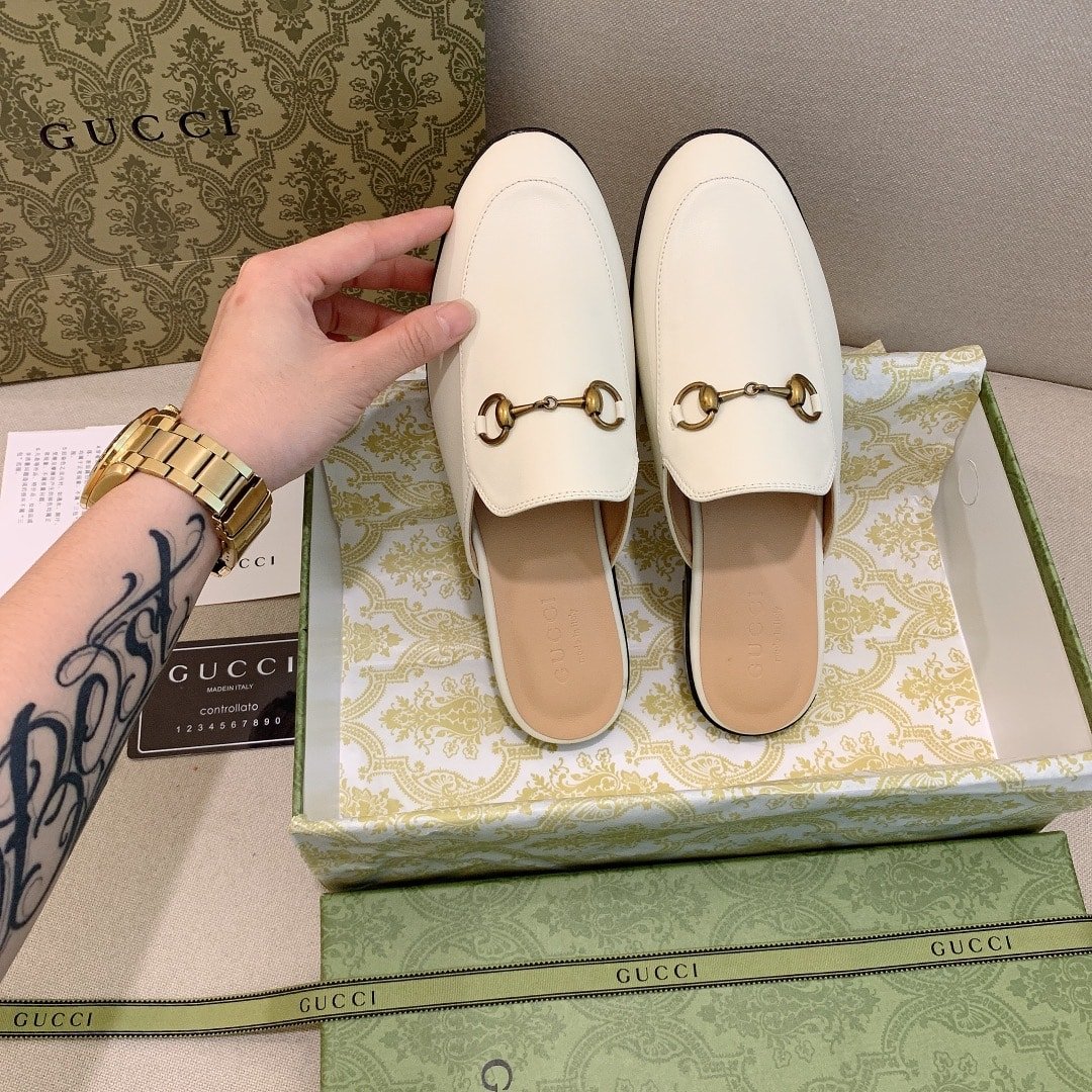 Gvc*1 Princetown Leather Slipper White 423513 C9D00 9022