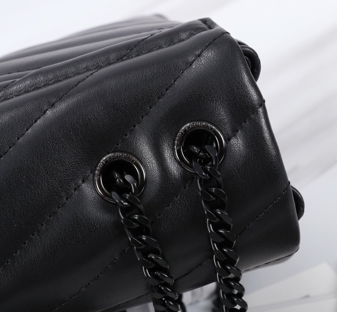 Sa1nt Lau*nt Loulou Small Chain Bag In Matelassé Y Black Noir 23Cm 494699Dv7281000