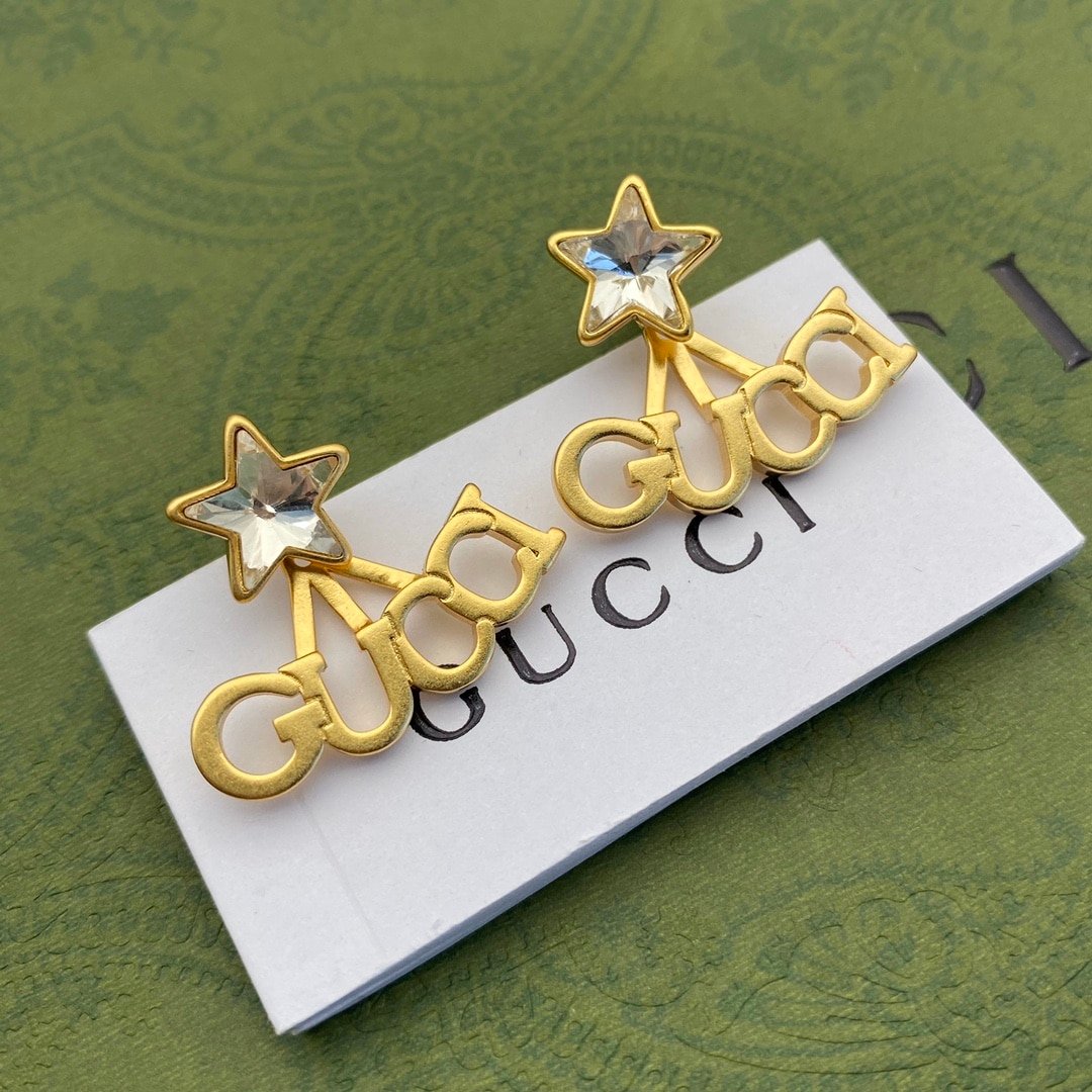Gvc*1 Crystal Star Gold Earrings 679076 J1D50 8031