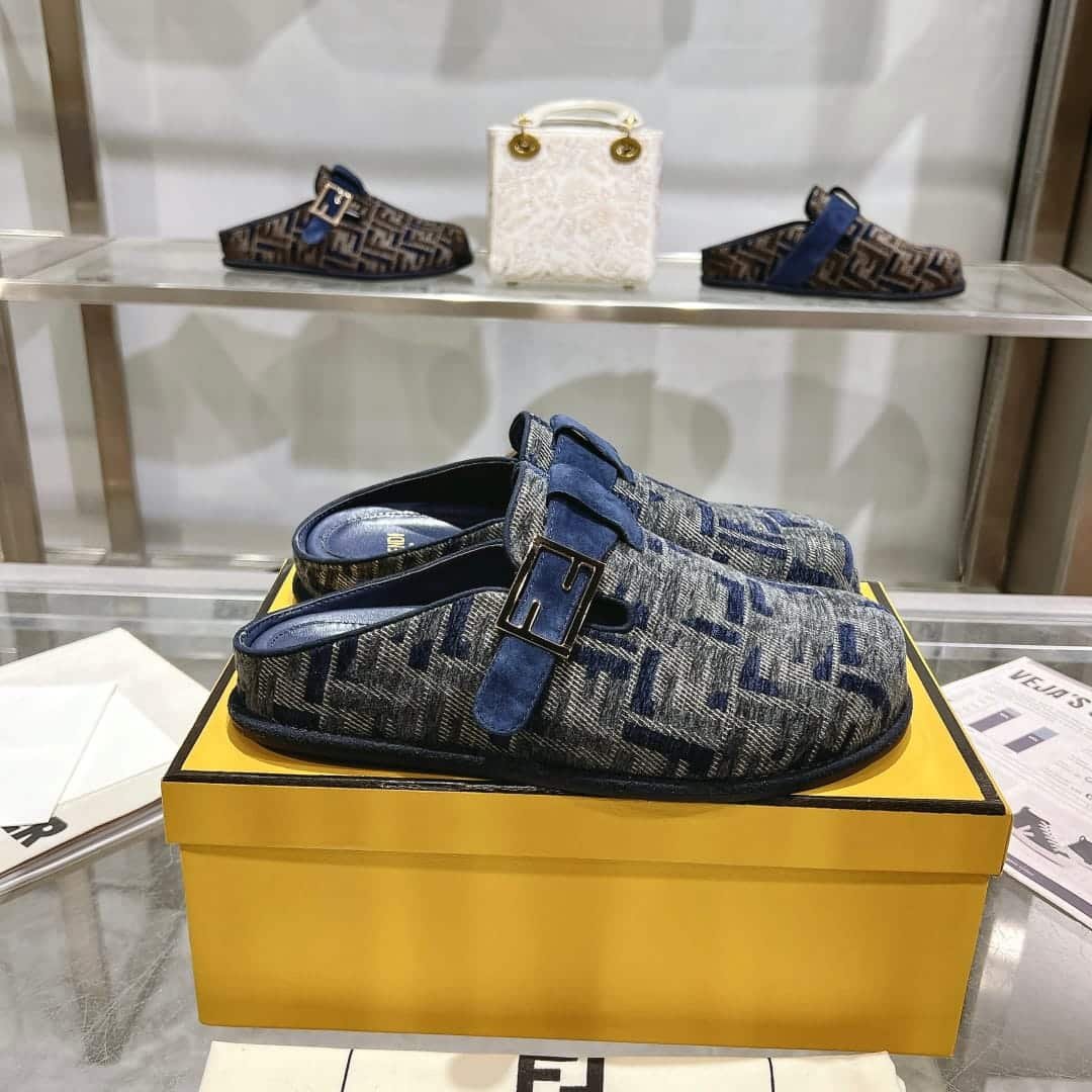 F**di Feel Ff Mules Denim Blue 8R8448Akzpf1Pz7