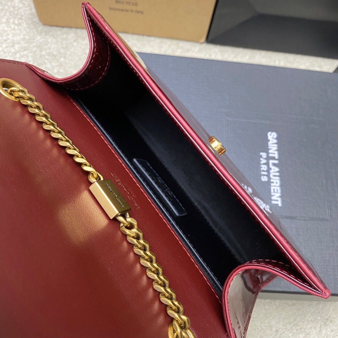 [S*per Vip 1:1] Sa1nt Lau*nt Kate Shoulder Bag Burgundy 20Cm 469390B870W6259
