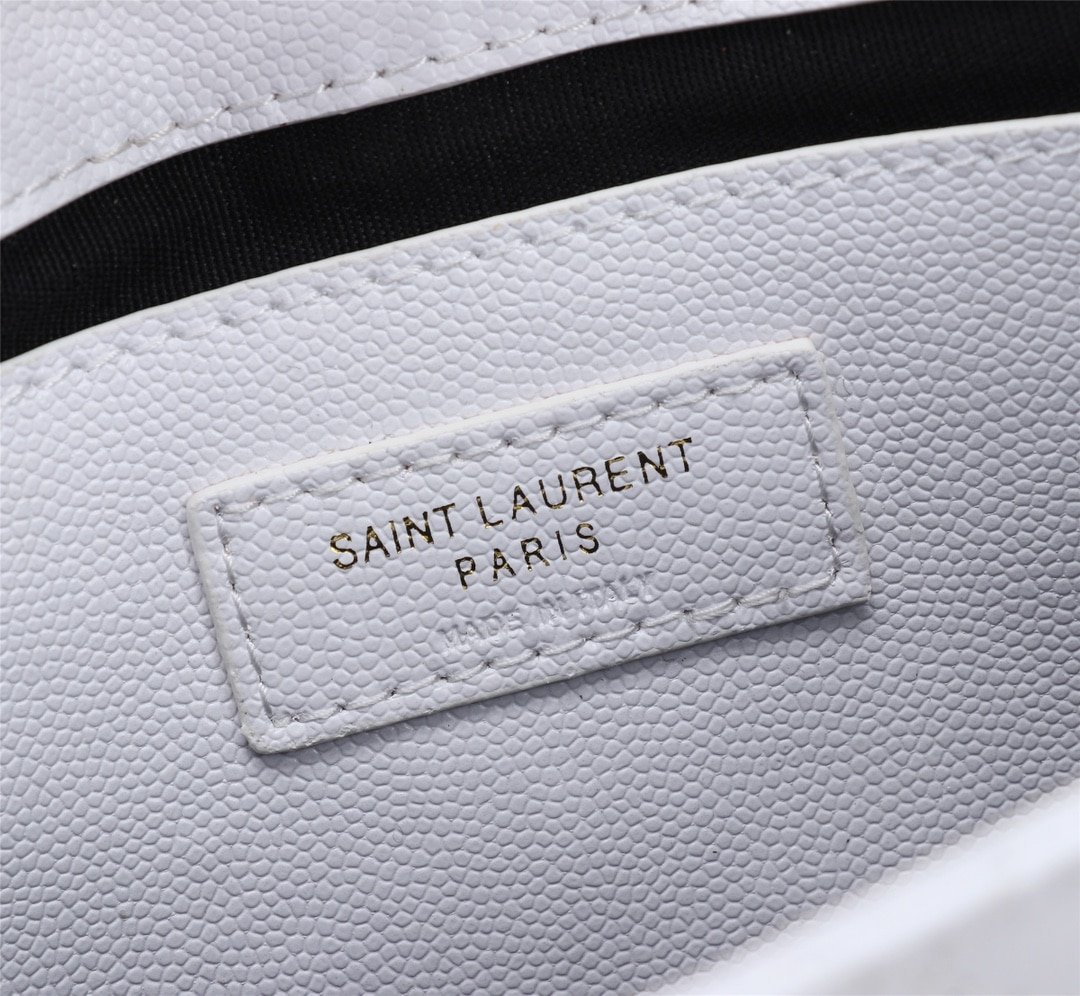 Sa1nt Lau*nt Envelope Small Bag In Mix Matelassé Grain De Poudre Embossed White 600195Bow919207