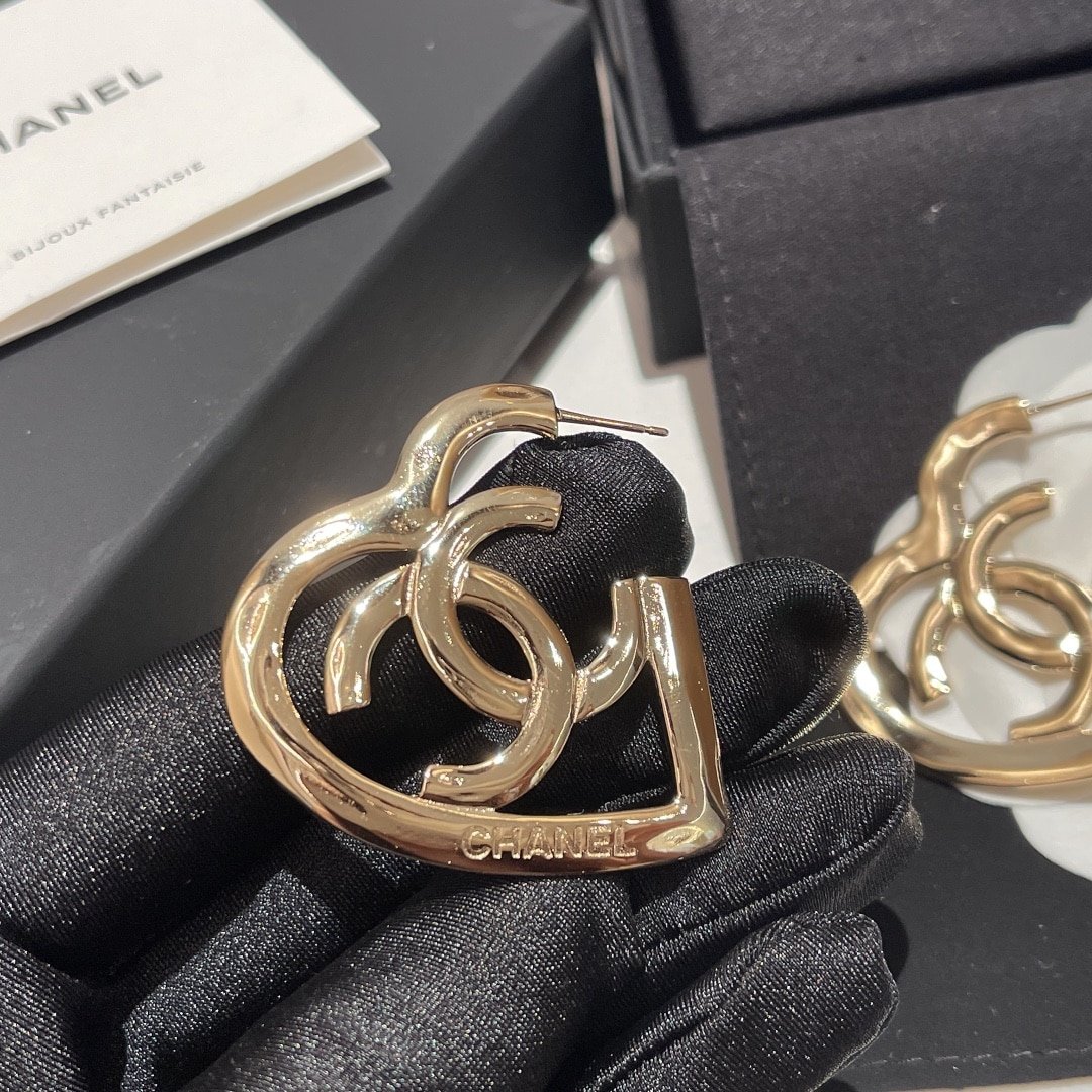 Ch**el Earrings In Gold Metal Ab7894 B07713 Ng966
