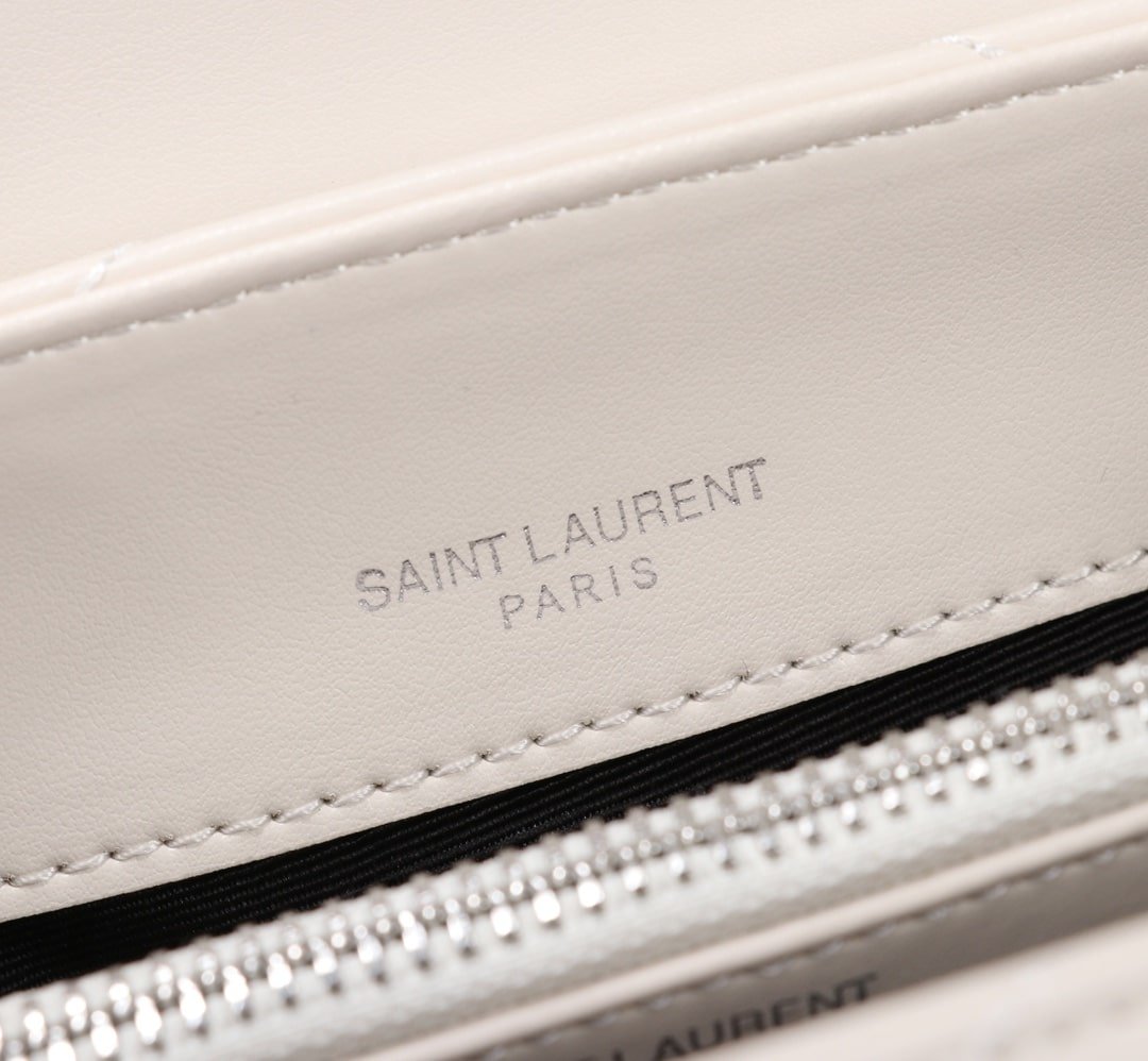 Sa1nt Lau*nt Loulou Small Chain Bag In Matelassé Y Leather White Silver 23Cm 494699Dv7269207