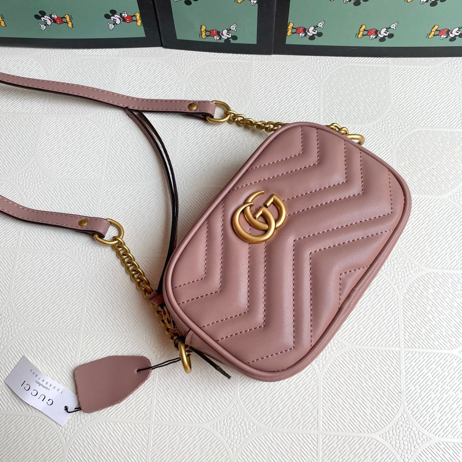 Gvc*1 Gg Marmont Small Shoulder Bag Pink 24Cm 447632 Dtd1T 5729 Gvc*1