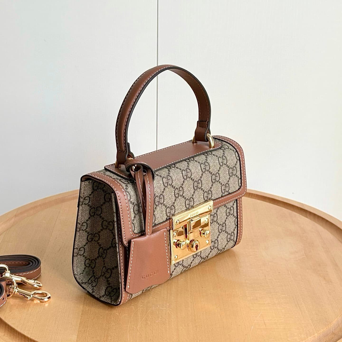 Gvc*1 Padlock Small Top Handle Bag Brown 20Cm ‎838999 Fad6L 9758
