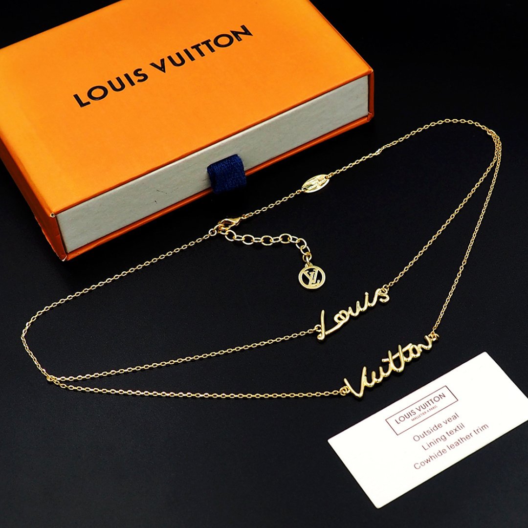 L0vis Vvtt0n Lv Script Necklace Gold M03263