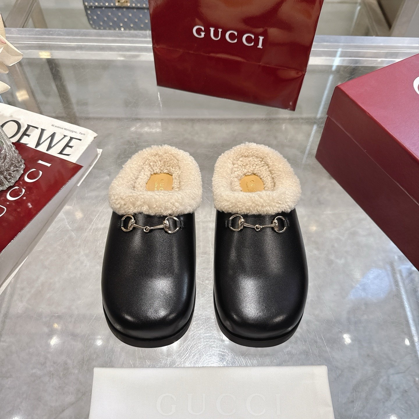 Gvc*1 Women Mule With Horsebit Black Leather