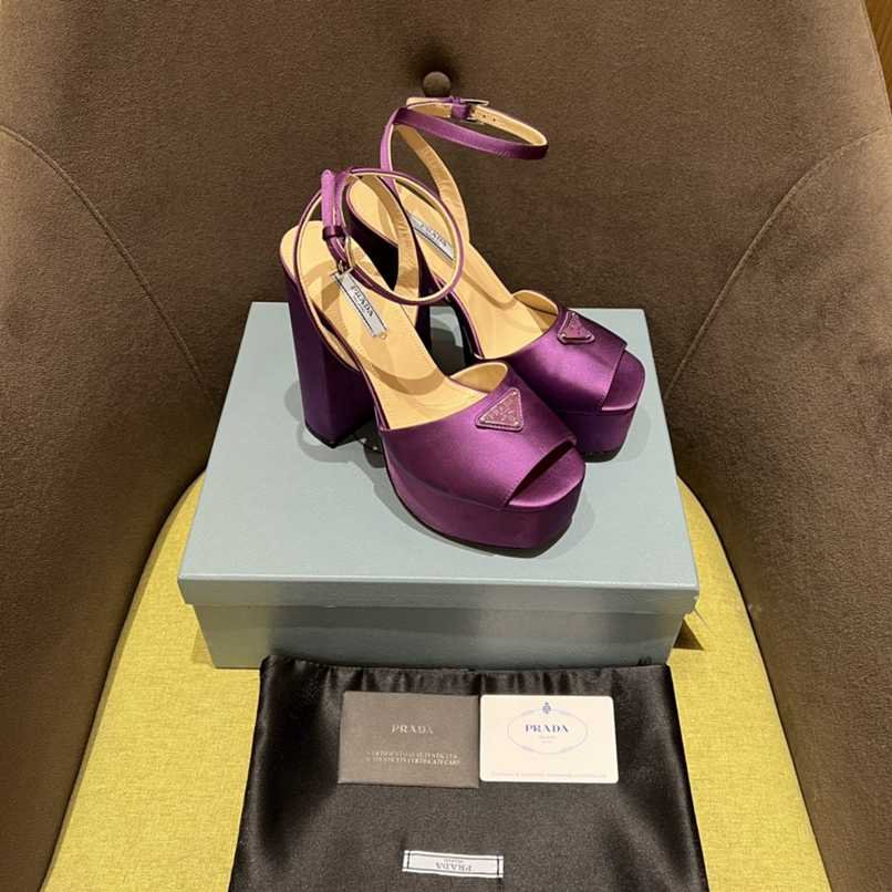 Pra*a High Heeled Satin Sandals Violet 1Xp48B 049 F0030 F 135