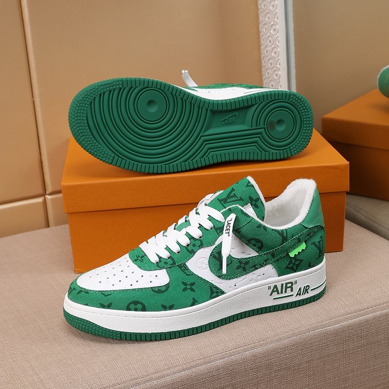 L0vis Vvtt0n And Nike Air Force 1 By Virgil Abloh White Comet Green