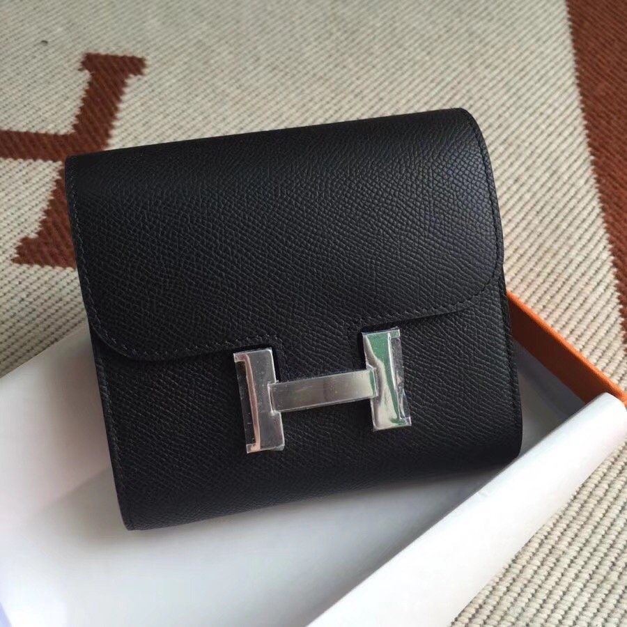 H**me5 Constance Slim Wallet Noir 12Cm H082060Ck89
