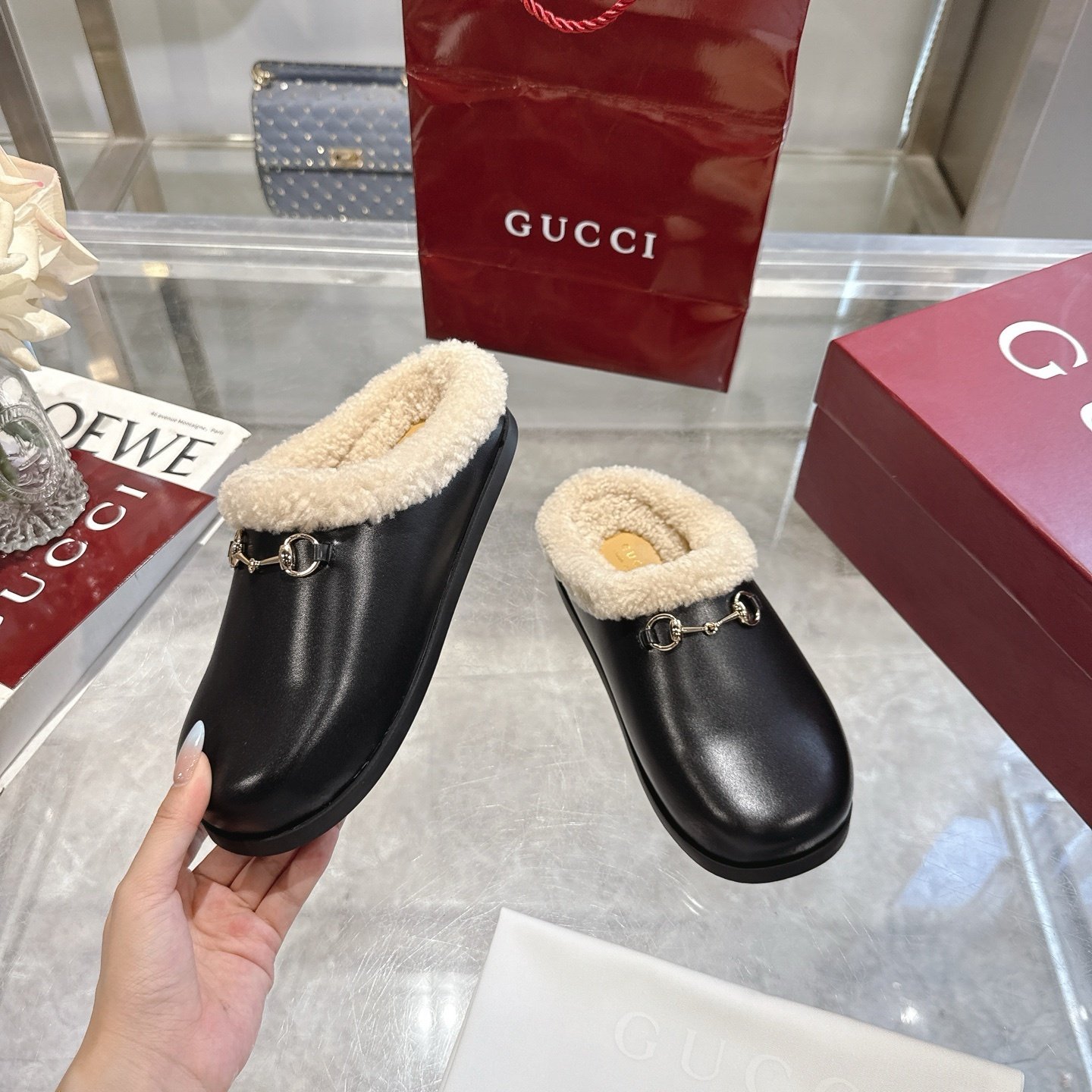 Gvc*1 Women Mule With Horsebit Black Leather