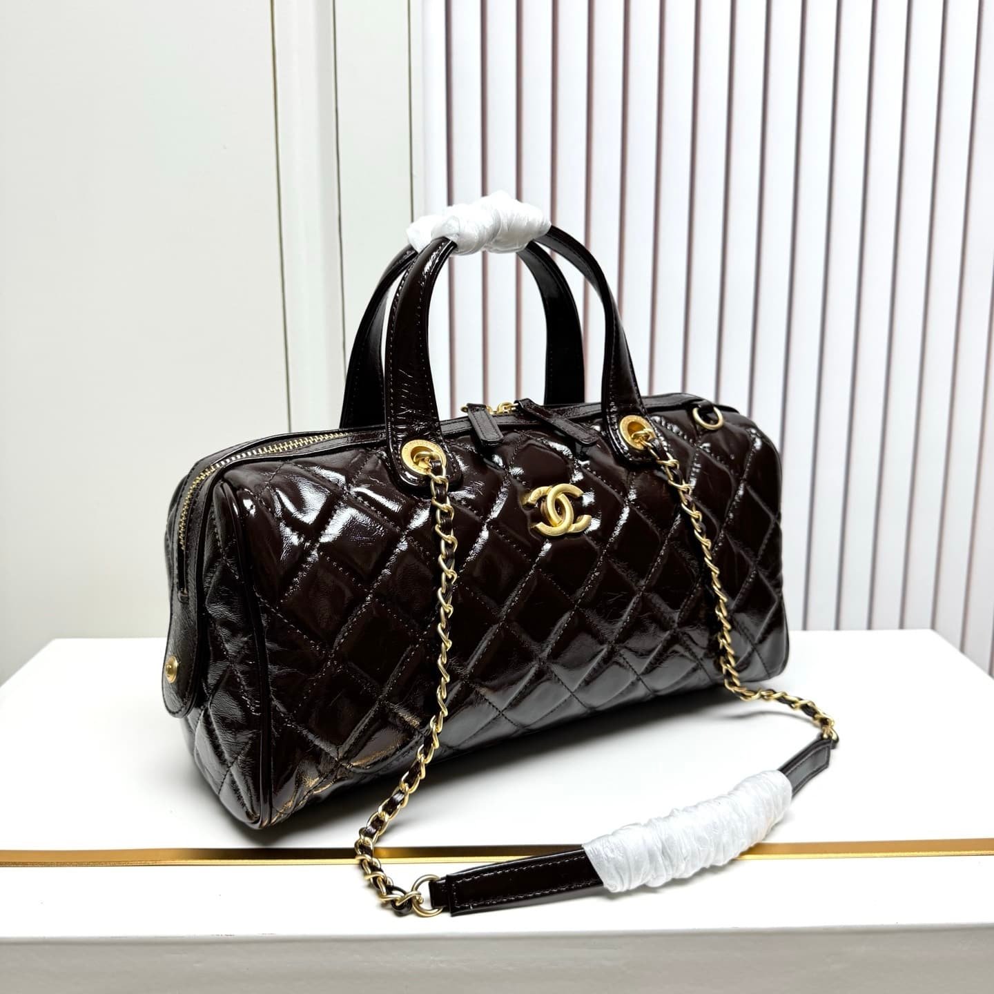 [S*per Vip 1:1] Ch**el Large Bowling Bag Dark Brown 31Cm As5579 B20674 94305