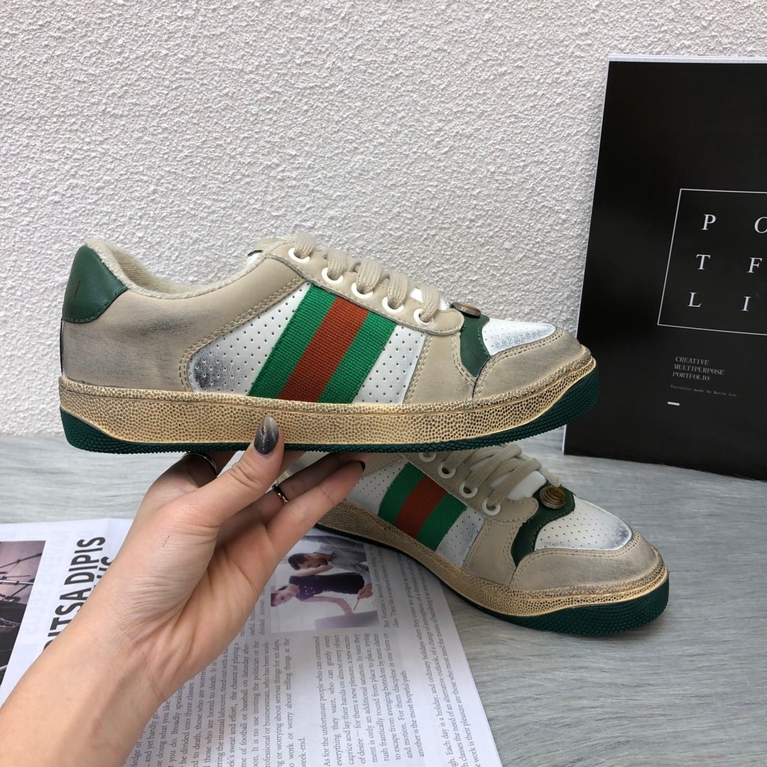 Gvc*1 Screener Leather Sneaker White Perforated 570442 0Yi20 9582