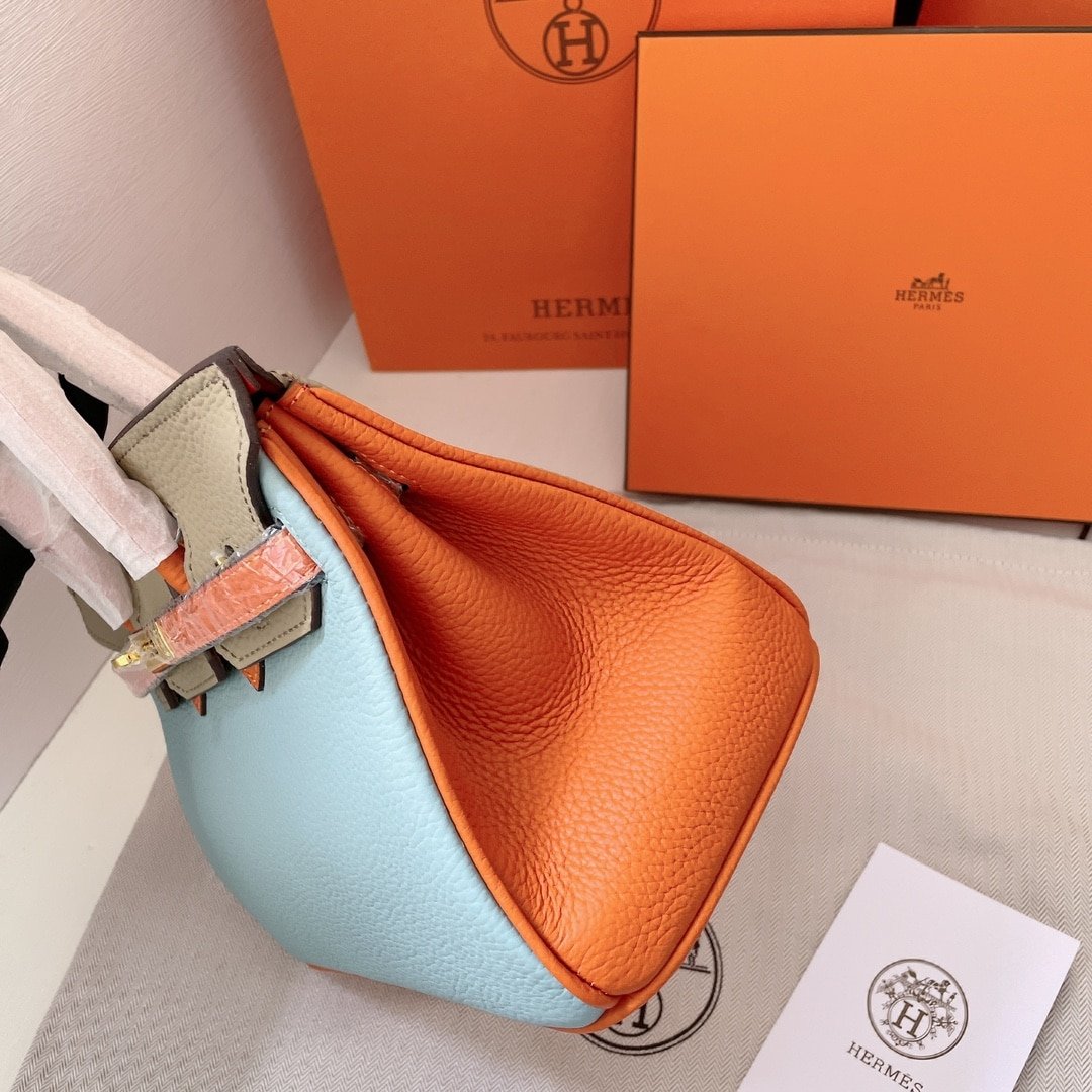 H**me5 Birkin Mini Gold Hardware Epsom Multicolor 20Cm