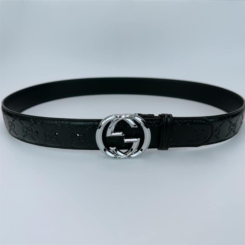Gvc*1 Signature Leather Belt Black 411924 Cwc1N 1000