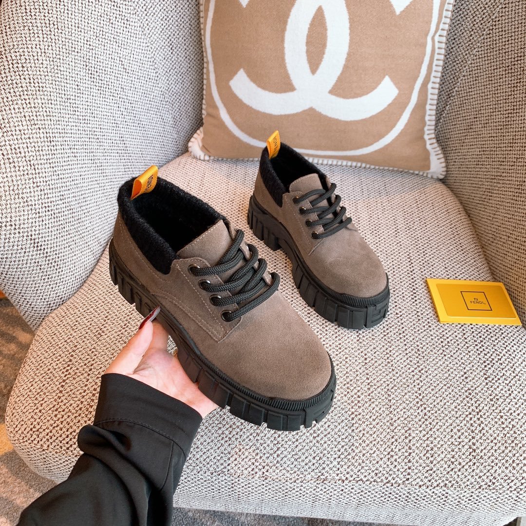 F**di Force Leather Lace Ups Brown