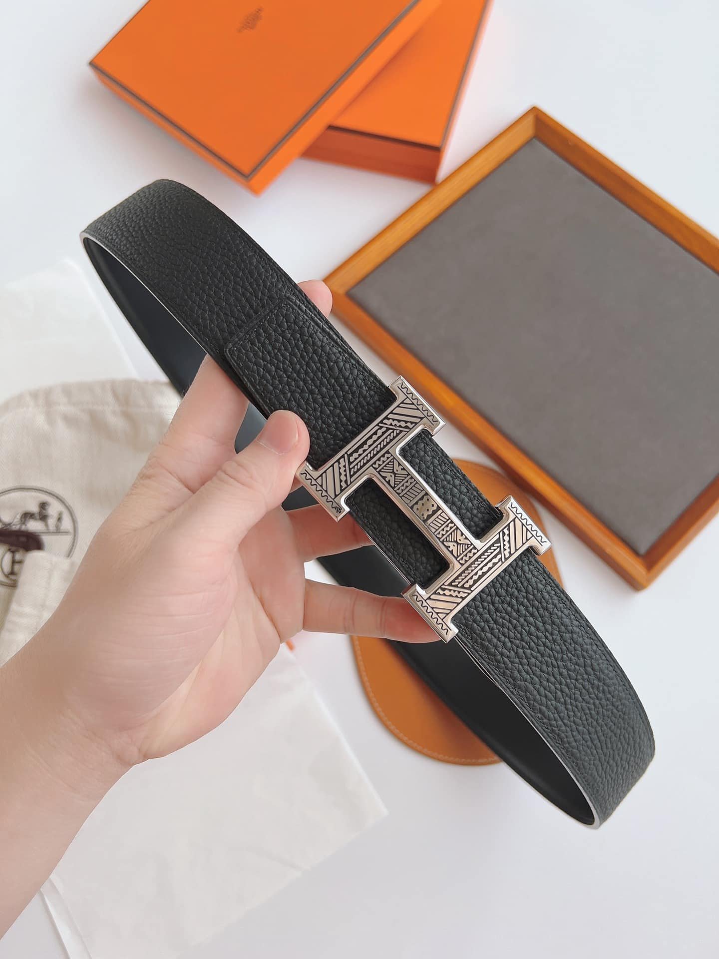 H**me5 Touareg Leather Belt Black 38Mm