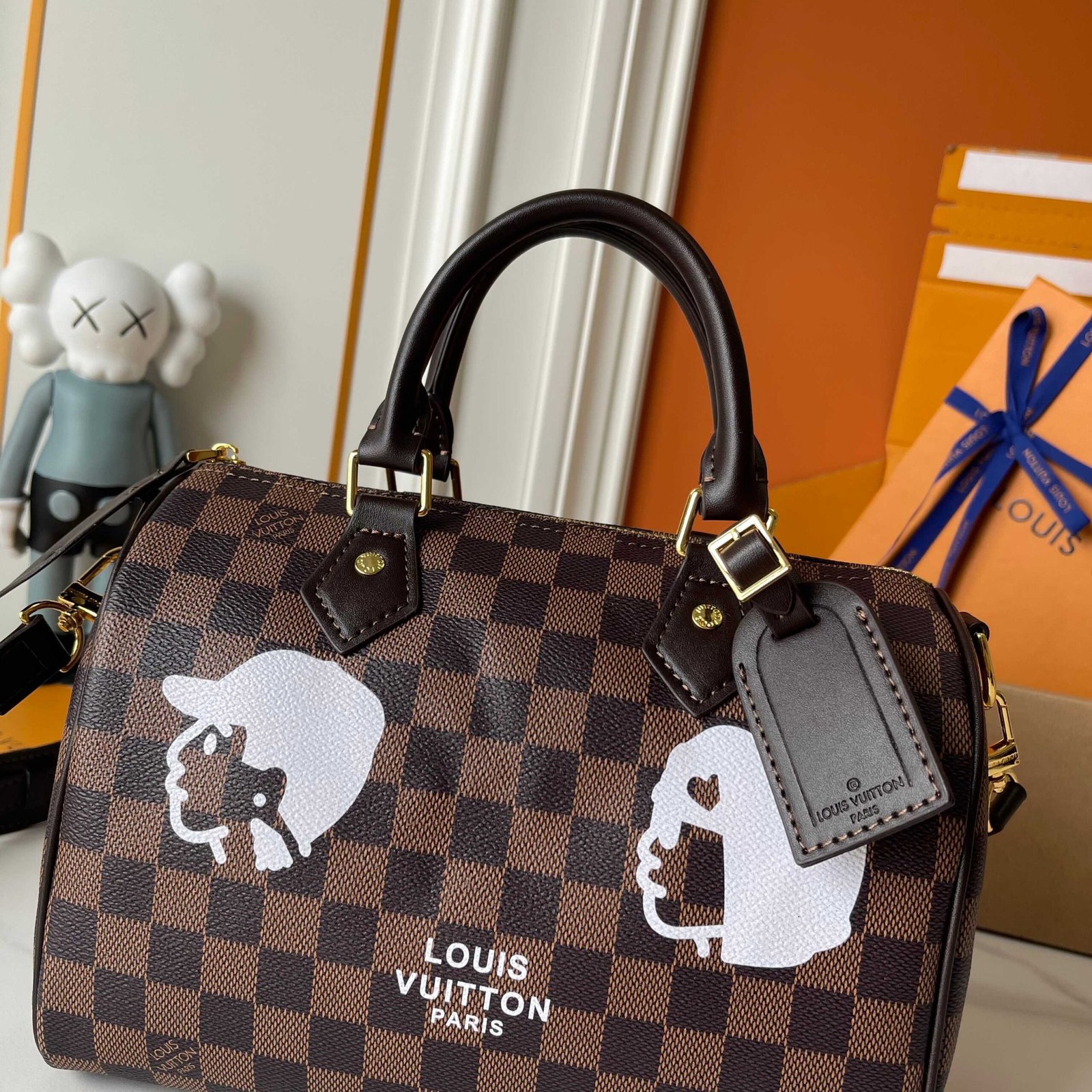 L0vis Vvtt0n Speedy 25 Bandoulière Damier Ebene Canvas Brown 25Cm N40772