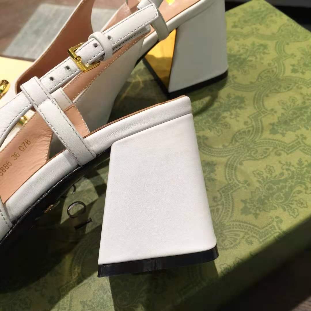 Gvc*1 Women’S Mid Heel Slingback With Horsebit White ‎643892 C9D00 9022