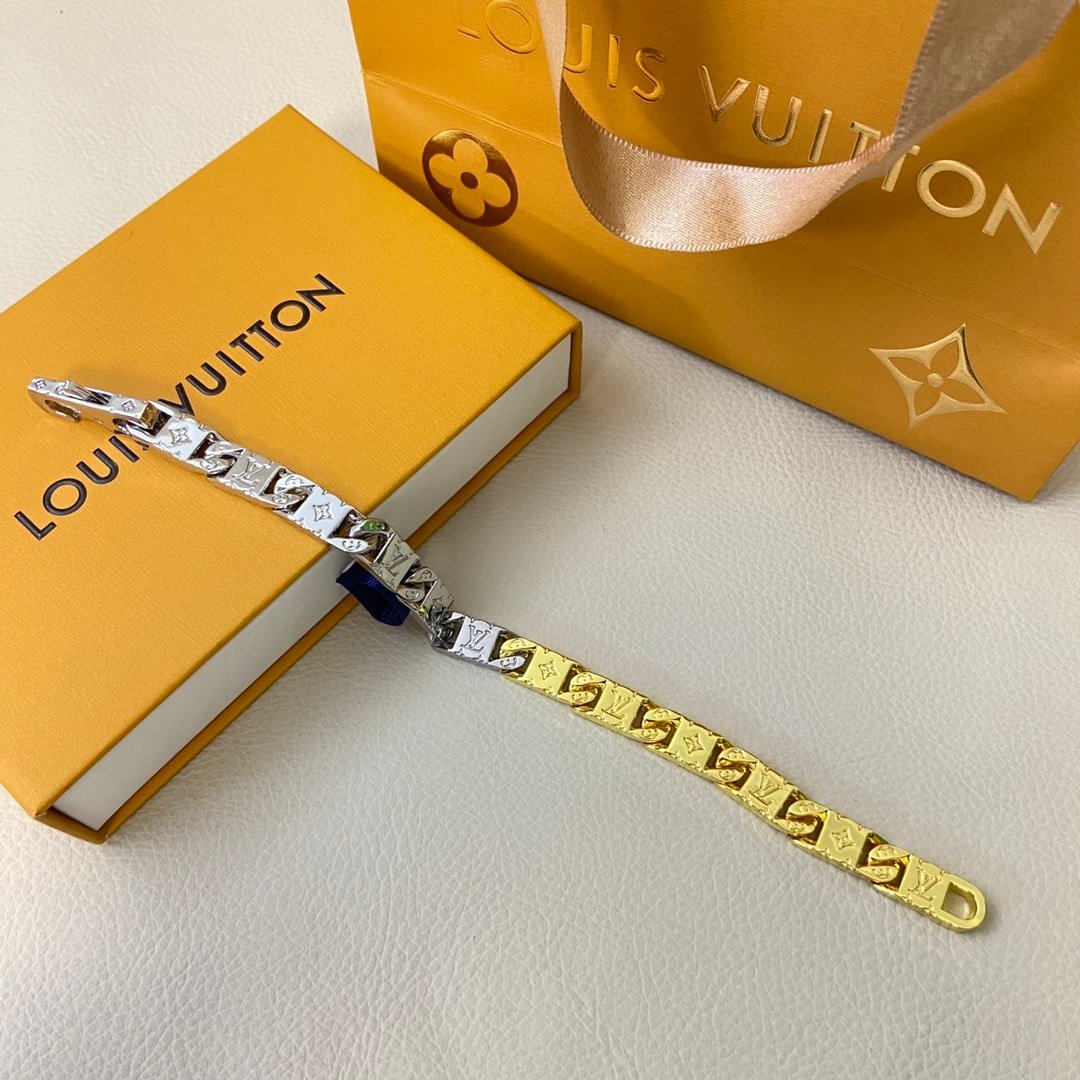 L0vis Vvtt0n Monogram Tied Up Bracelet Gold And Silver M1306L