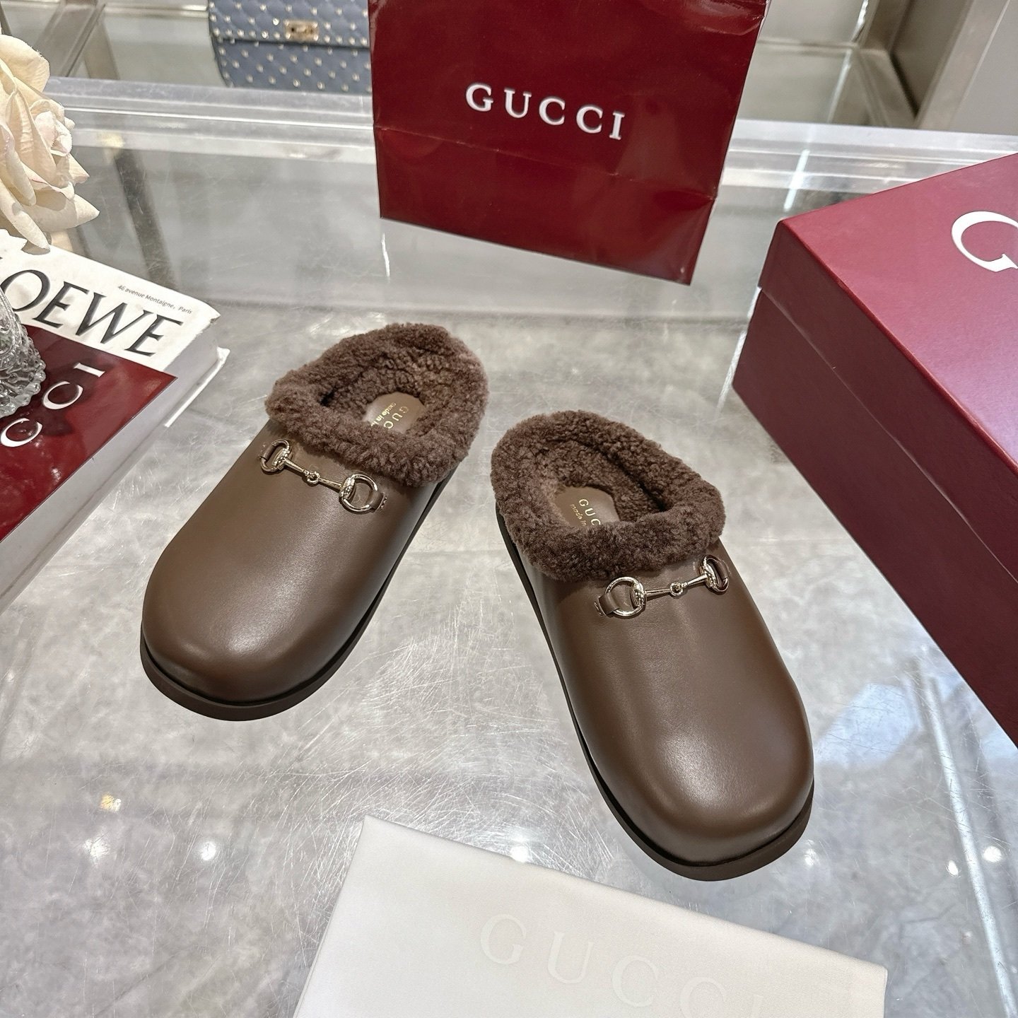 Gvc*1 Women Mule With Horsebit Brown Leather