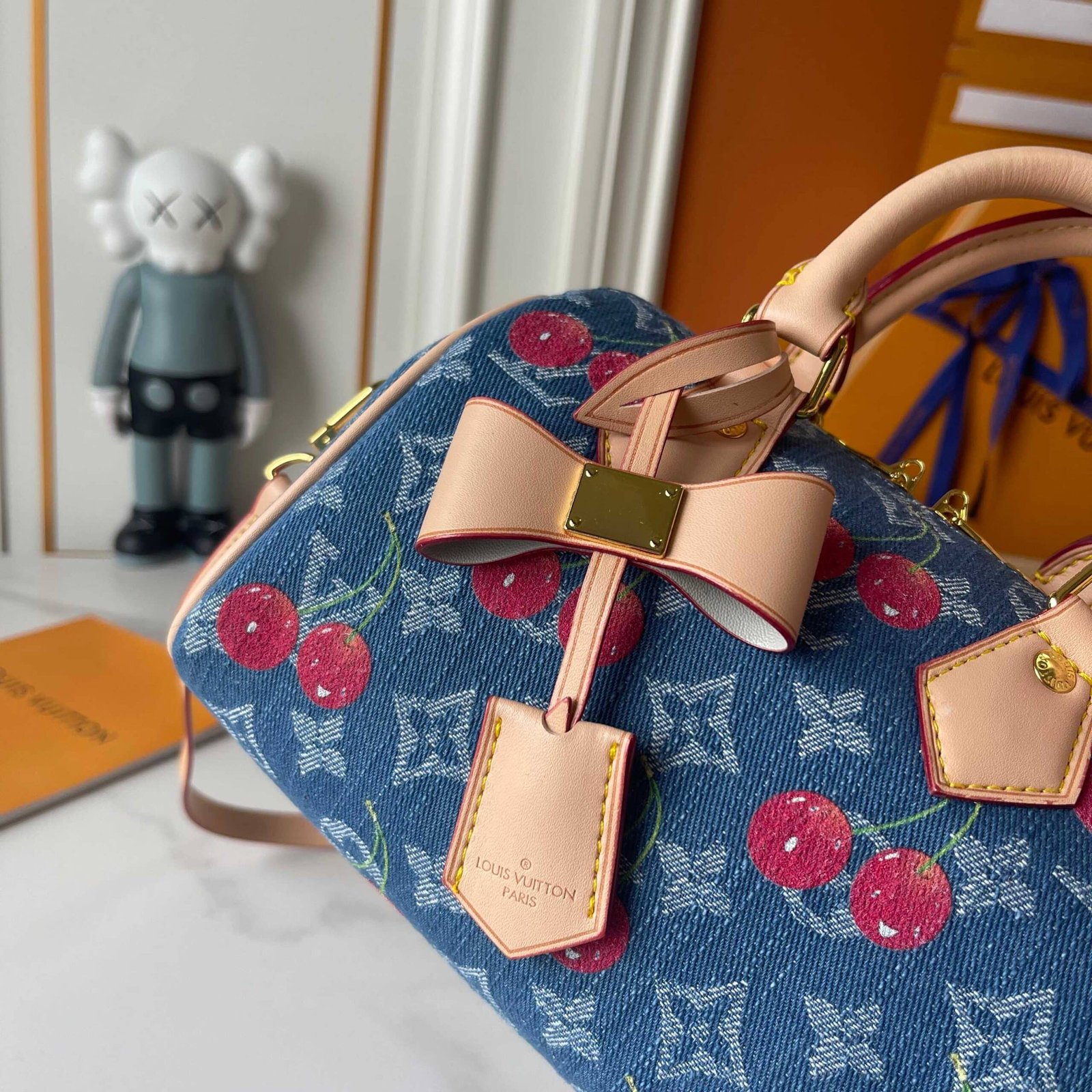 L0vis Vvtt0n X Takashi Murakami Speedy Bandoulière 20 Monogram Denim Blue 20Cm